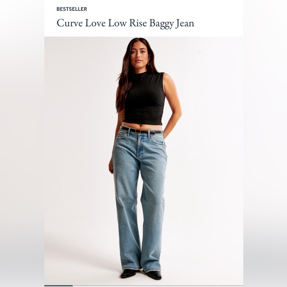 Abercrombie & Fitch Curve Love Low Rise Baggy Jeans 4L/27L